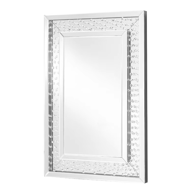 Diamond Setting Rectangle Wall Mirror For Living Room